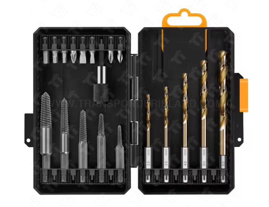 19pc Broken Screw & Bolt Extractor Remover Set T20238